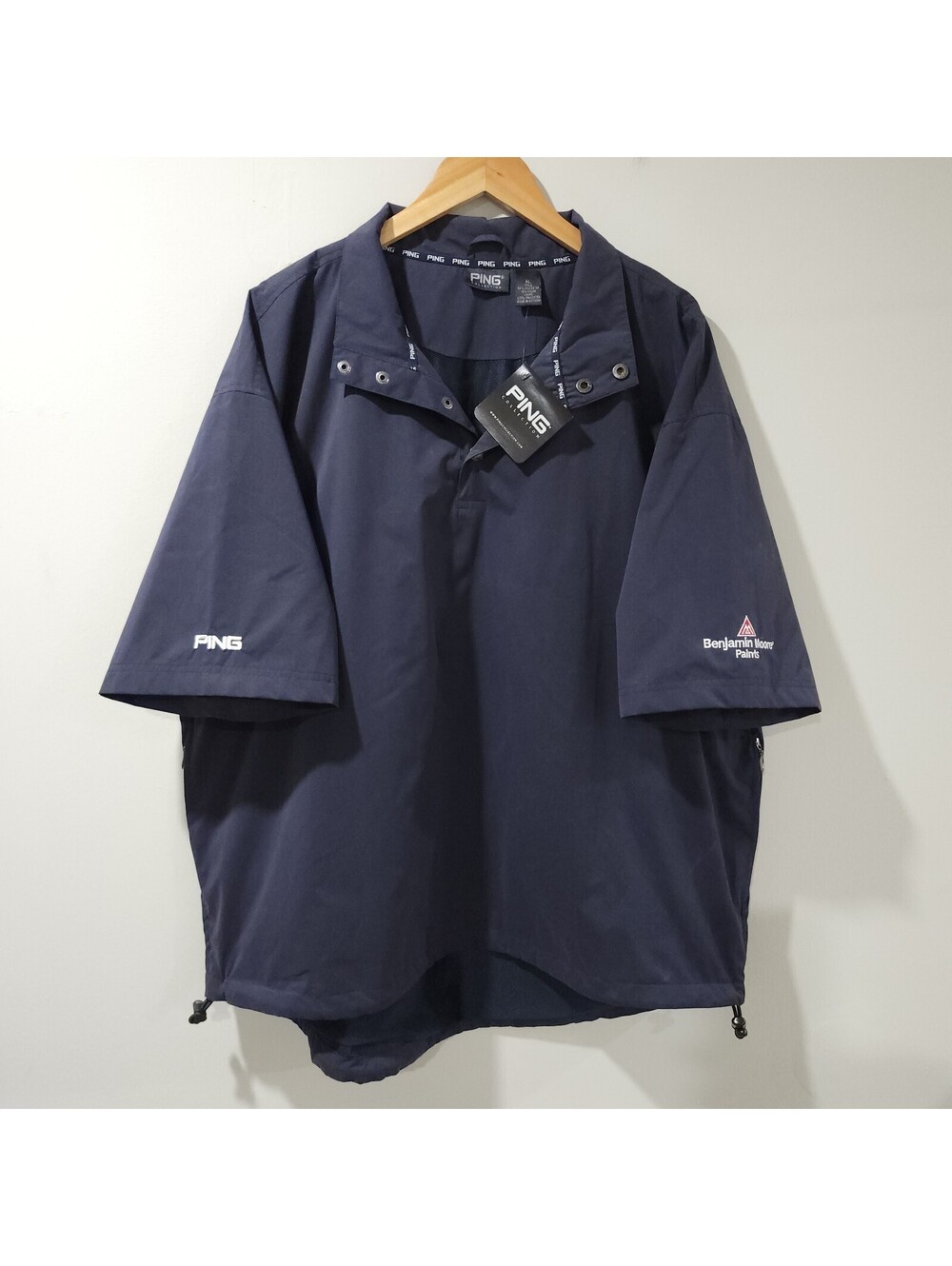 NWT Ping Collection Jacket Windbreaker Pullover Performance Short Sleeve Mens XL